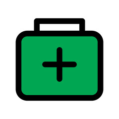 Medkit icon line isolated on white background. Black flat thin icon on modern outline style. Linear symbol and editable stroke. Simple and pixel perfect stroke vector illustration.