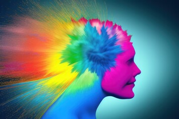  rainbow silhouette, silhouette made from colors