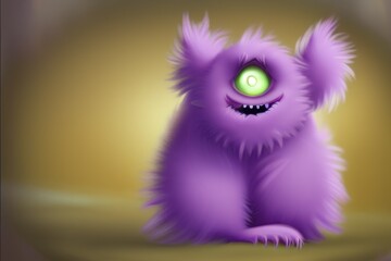Cute fluffy monster