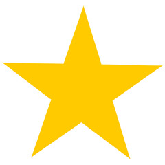 Obraz premium Yellow star icon isolated on white background, golden star shape, flat icon for apps and websites, illustration vector