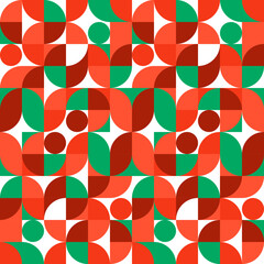 Abstract geometric pattern design in retro style Vector illustration colorful neo poster grid with geometrical shapes modern flyer background Scandinavian or Swiss prints of rectangles squares minimal