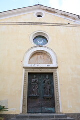 Fototapeta na wymiar Door to Church of Our Lady of Constantinople in Agropoli, Campania Italy