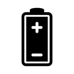 Obraz premium Battery icon with plus and minus signs.