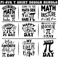 Fototapeta premium Pi Day T-shirt Design Bundle. Pi t-shirt. Math T shirt design. Pi day Vector Graphics