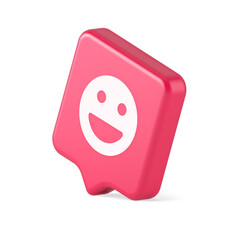 Smiley emoticon comic face emoji button laughing social network reaction happy 3d speech bubble icon