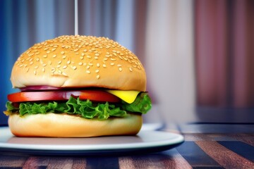 hamburger on a plate