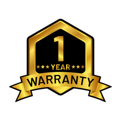 gold warranty badge vector logo template