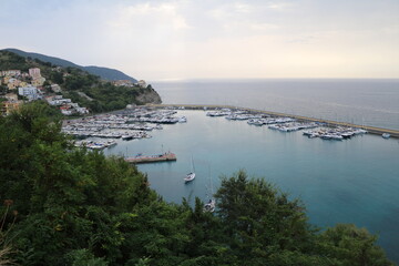 Fototapeta na wymiar View to Port of Agropoli, Campania Italy