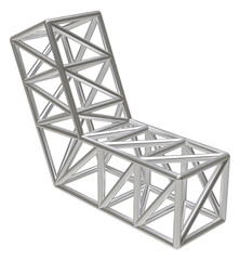 Metal object with truss system in 3d render