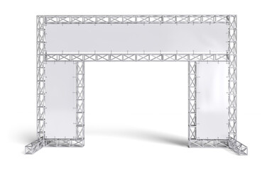 Outdoor banner with truss system in 3d render - obrazy, fototapety, plakaty