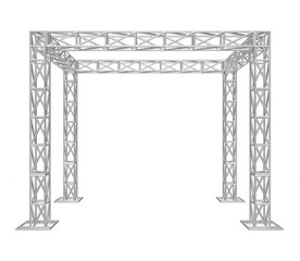 Metal object with truss system in 3d render