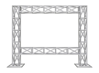 Metal object with truss system in 3d render