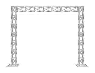 Metal object with truss system in 3d render - obrazy, fototapety, plakaty