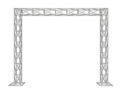Metal object with truss system in 3d render