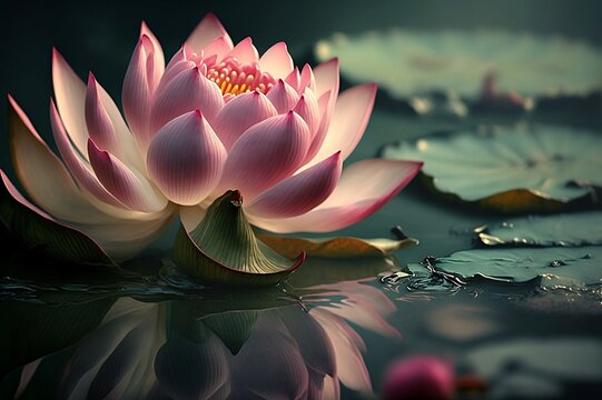 Lotus flower on water 4 - Illustration 
