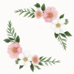 collage of photos with flowers and leaves on them, a  white frame with leaves and flowers on it, ai generated
