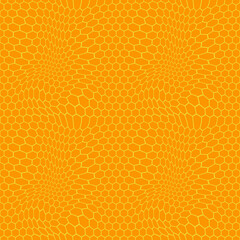 Vector Hexagon Grid. Honeycomb Tecture on Yellow Background. Geometric Illustration. Liquid Wavy Net