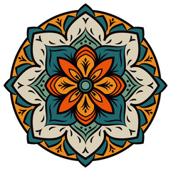 Mandala, colorful icon. Vector Abstract floral pattern.