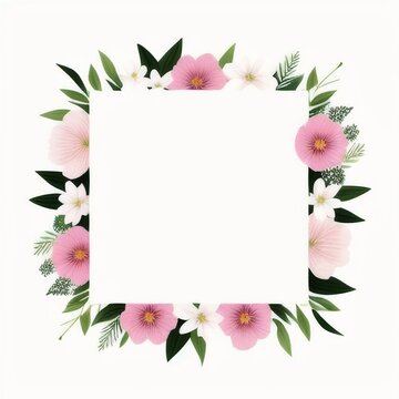 collage of photos with flowers and leaves on them, a  white frame with leaves and flowers on it, ai generated