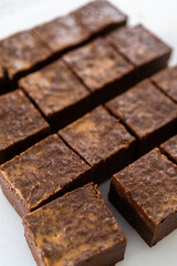 Homemade chocolate peanut butter fudge