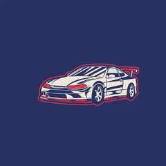Fototapeta premium Car Vector Illustration For Conceptual Design. Suitable for posters, stickers, t-shirt prints, and banners.