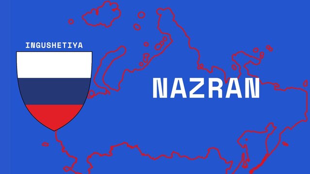 Nazran: Illustration mit dem Ortsnamen der russischen Stadt Nazran in der Region Ingushetiya