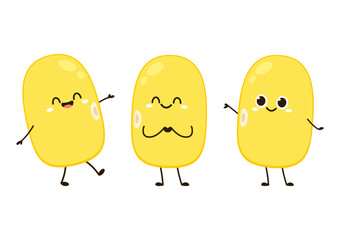 Soybean vector. Soybean character design.