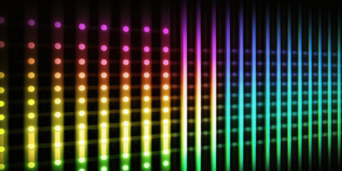 Colorful Neon RGB LED Stripe Grid Structure Dark. Generative AI.