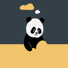 Panda silhouette illustrations.Generative AI