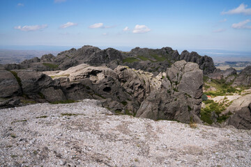 View of the rock massif The Giants in a sunny day.