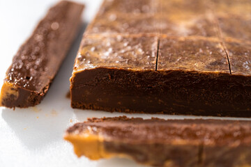 Homemade chocolate peanut butter fudge