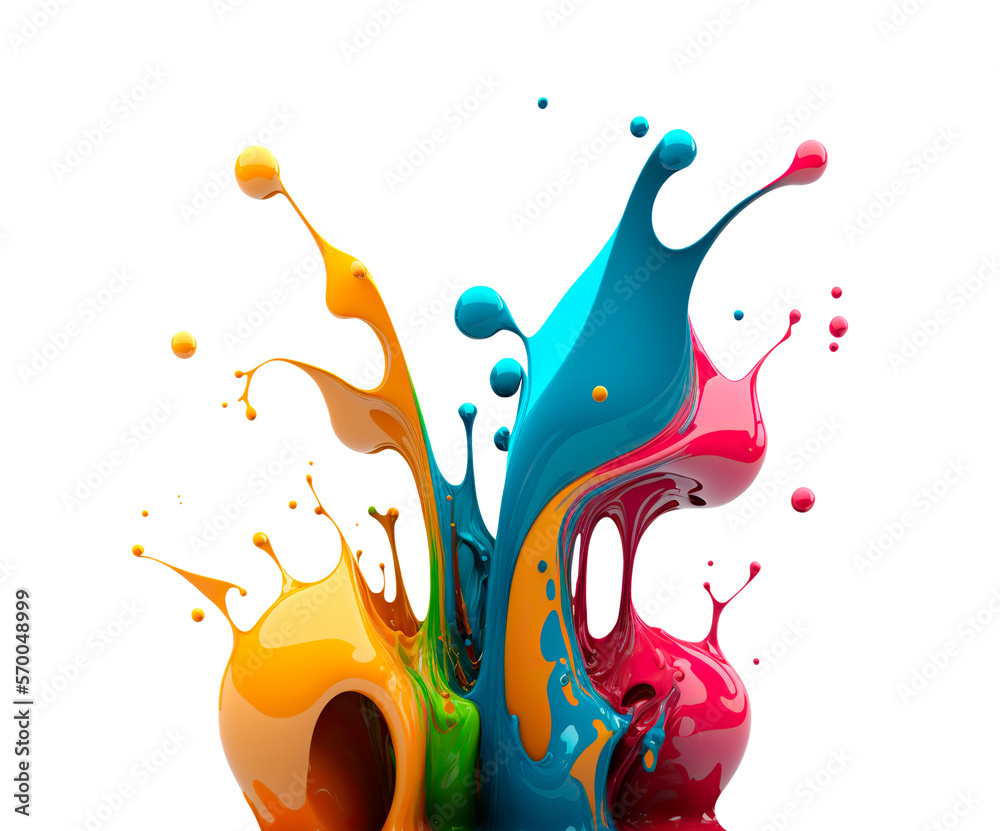 Canvas Prints rainbow paint splash. colorful isolated design element on the transparent background. generative ai.