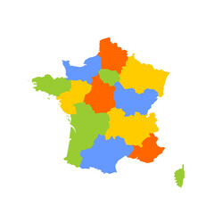 Obraz premium France political map of administrative divisions - regions. Blank colorful vector map.