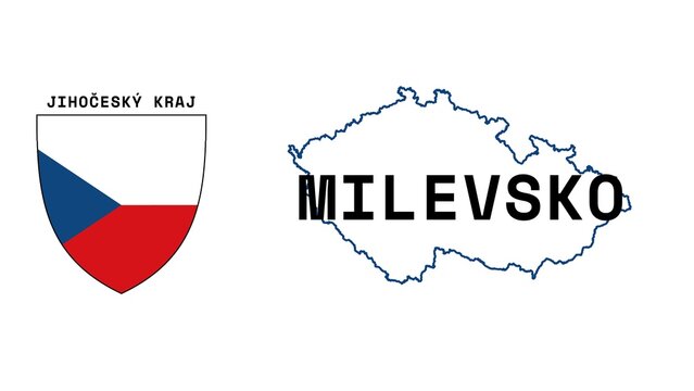 Milevsko: Illustration mit dem Ortsnamen der tschechischen Stadt Milevsko in der Region Jihočesk&yacute; Kraj