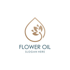 Beauty logo design collection with creative flower and oil concept