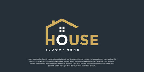 Food house logo design collection with modern concept