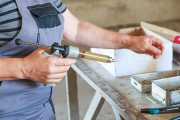 Closeup view of cows vaccination process.