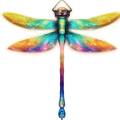 Dragonfly in Rainbow Iridescence Colors
