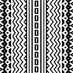 Vector pattern in geometric ornamental style. Black and white color.Seamless repeat pattern.Simple geo all over print block for apparel textile, ladies dress, fashion garment, digital wall paper.