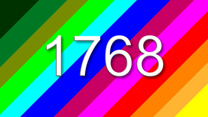 1768 colorful rainbow background year number