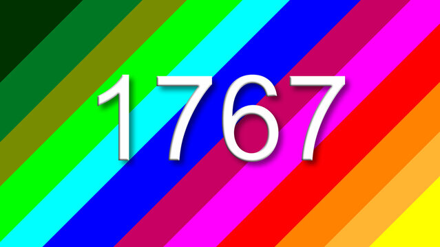 1767 colorful rainbow background year number