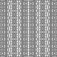 
Stylish texture with figures from lines.
Abstract geometric black and white pattern for web page, textures, card, poster, fabric, textile. Monochrome graphic repeating design. 