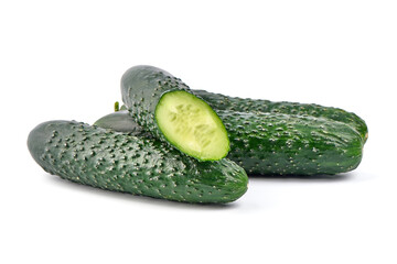 Cucumbers, isolated on white background. High resolution image.