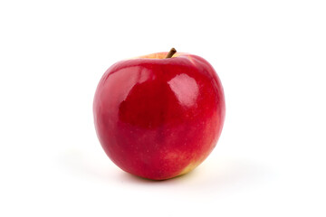 Shiny red apples, isolated on white background.