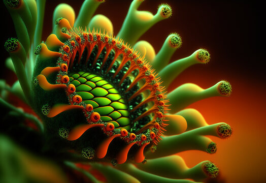 A surreal alien flower, created by generative Ai