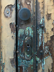 Old door with rusty lock from 1800