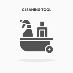 Cleaning Tool icon vector illustration glyph style. Great used for web, app, digital product, presentation, UI and many more.