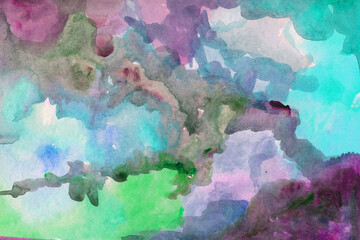 Fototapeta na wymiar Hand drawn watercolor blue purple texture