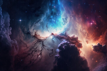 Fototapeta na wymiar Abstract nebula in outer space. generative ai
