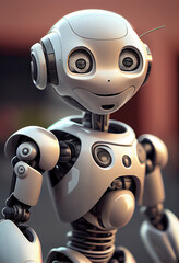 Smiling humanoid ai robot. generative ai